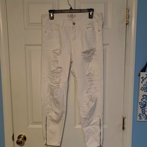 Abercrombie Boyfriend White Jeans
